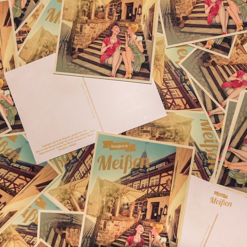 Meißen Sammelpostkarte zum Weinfest 2017 von meissen.online  (MATE Theme für Contao)